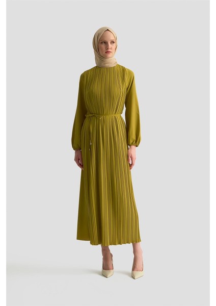 Elbise ORTD9435-1 Yağ Yeşili