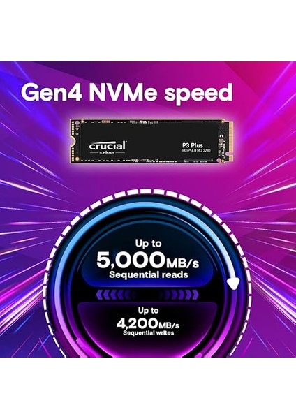 P3 Plus 1tb Pcıe Gen4 3D Nand Nvme M.2 Ssd, 5000 Mb/s'ye Kadar - CT1000P3PSSD8 fiyatları