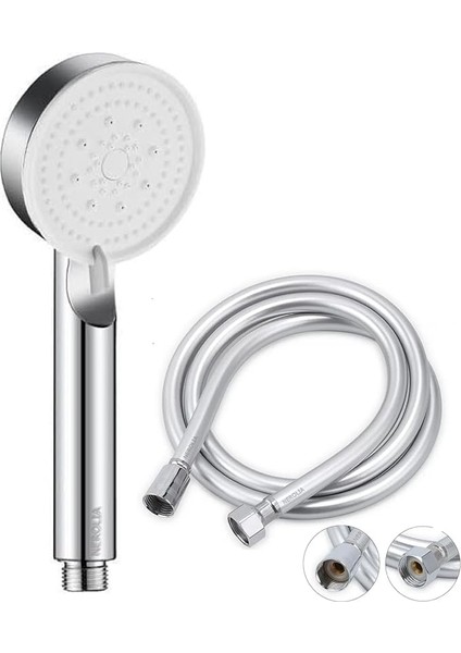 Turbo Yüksek Basınçlı Duş Seti - Su Tasarruflu Masaj Başlığı ve Pvc Banyo Hortumu ile (Renk Asortidir)