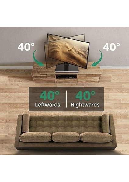 Ayarlanabilir Tv Standı 27-65 Inç Ekran Için Temperli Cam Tabanlı Tek Bilgisayar Monitörü modelleri
