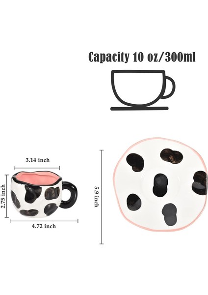 Moo Love Desenli Seramik Kupa & Tabak Seti fiyatları