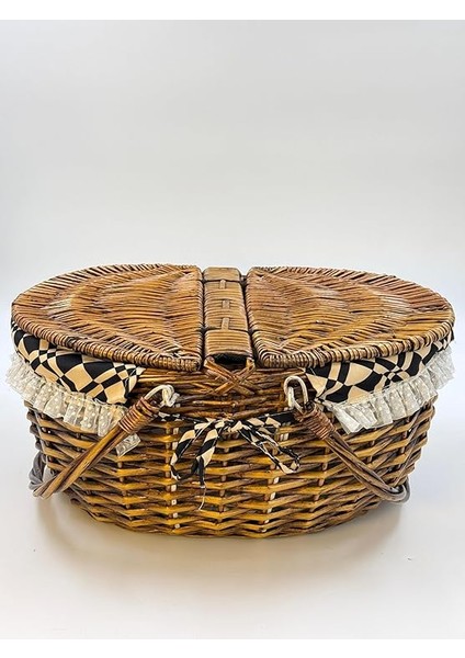 Hasır Piknik Sepeti – Iki Kapaklı, Büyük Boy, Doğal Hasır El Örgüsü Piknik Sepeti, Şık ve Dayanıklı Sofra Sepeti, Dış Mekân, Kamp ve Bahçe Kullanımı Için Ideal (Koyu Kahve) fırsatları