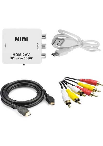 To Av Rca Tos Çevirici + HDMI Kablo + Rca Kablo