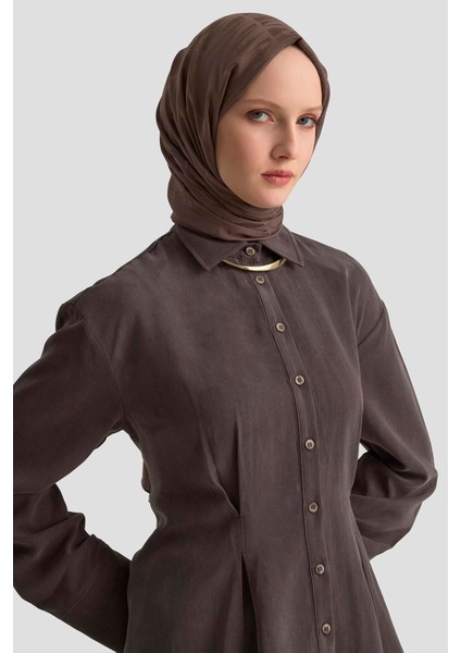 Beli Pileli Gömlek 25KD1111 Kahverengi fırsatları