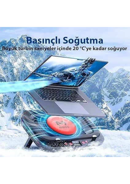 FL08 7 Seviyeli Yükseklik Ayarlanabilir Dizüstü Bilgisayar Soğutucu Yükseltici Braket Turbo Fan Soğutma Radyatörü, Sıyah fiyatları