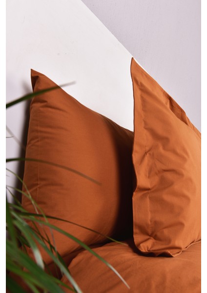 Yaprak Işlemeli Çift Kişilik Yatak Örtülü Nevresim Takımı Taba %100 Pamuk indirimleri