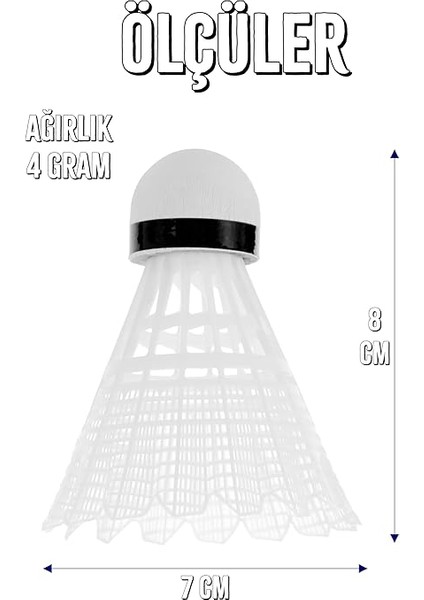 6 Adet Badminton Topu Semi-Pro Dengeli Hız Başlangıç Kutulu Mantar Kafa Deluxe Top Seti Beyaz 620 indirimleri