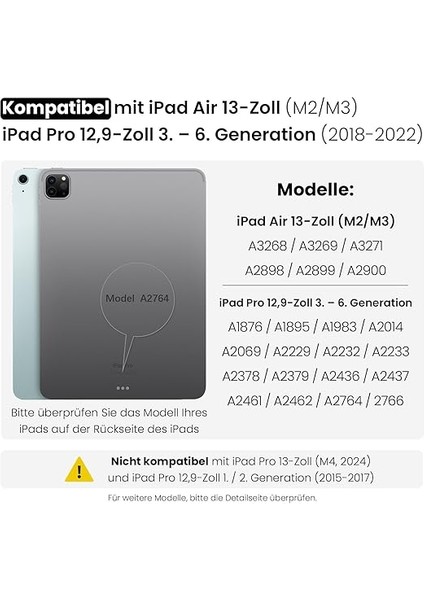 iPad Air 13 Inç Klavyeli Kılıf (M3 2025/M2 2024), iPad Pro 12.9 (6/5/4/3 Nesil) Için Klavye, Çoklu Dokunmatik Izleme Pedi, Ayarlanabilir Stand, Arka Plan Aydınlatmalı Çıkarılabilir Klavye, fiyatları