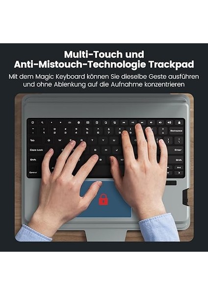 iPad Air 13 Inç Klavyeli Kılıf (M3 2025/M2 2024), iPad Pro 12.9 (6/5/4/3 Nesil) Için Klavye, Çoklu Dokunmatik Izleme Pedi, Ayarlanabilir Stand, Arka Plan Aydınlatmalı Çıkarılabilir Klavye, indirimleri
