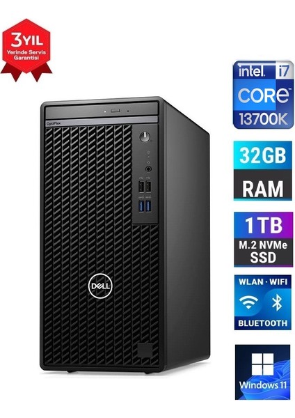Optiplex 7010MT I7-13700K 32 GB Ram 1 Tb SSD + 2 Tb Sata HDD W11 Pro Masaüstü Bilgisayar