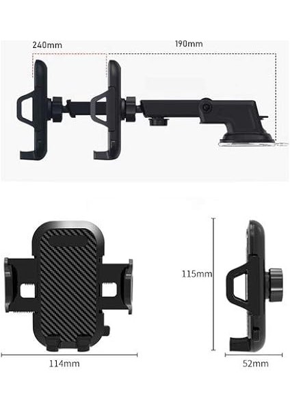 Htt-12 Otomatik Klipsli Vantuzlu Araba Telefon Tutacağı, Siyah modelleri
