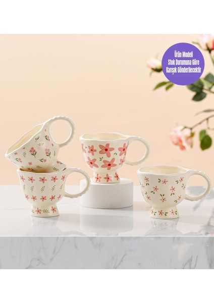 Kır Çiçeği Temalı Seramik Kupa