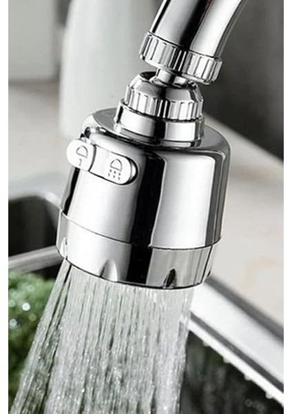 Krom 3 Fonksiyonlu Mutfak Lavabo Başlığı 360 Derece Dönen Tasarruflu Musluk Başlığı 1410 modelleri