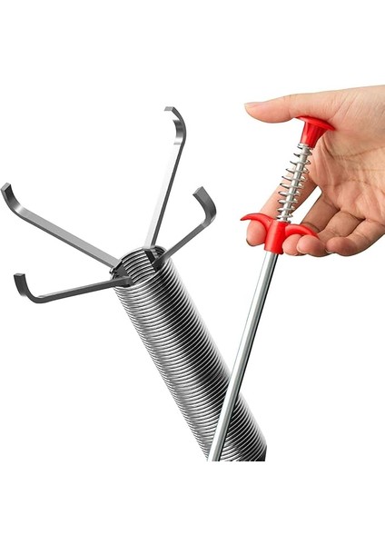 Tıkanıklık Açma Makinesi Gider Borusu Açma Temizleme Çubuğu Aparatı Mutfak Banya Drenaj Duş Tuvalet Kanalizasyon 90CM