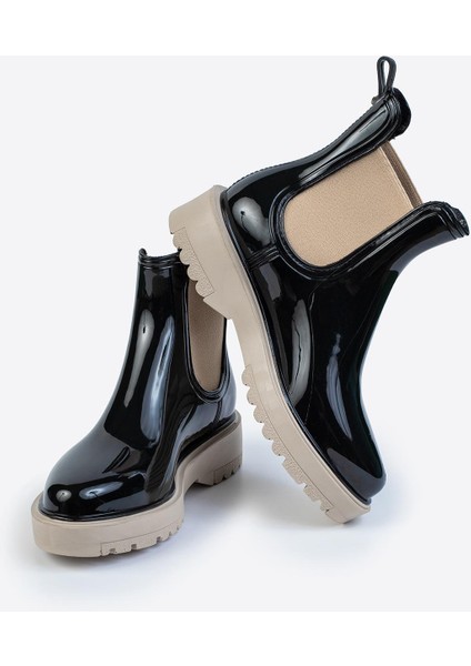 Kadın Parlak Chelsea Yağmur Botu –kalın Taban Bot indirimleri