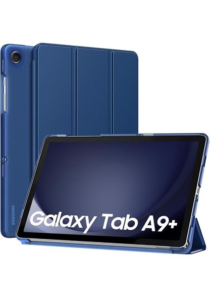 Galaxy Tab A9 Plus X210 X213 X215 X217 ile Uyumlu Kılıf New Pu Deri Smart Standlı Case Uyku Modlu Lacivert