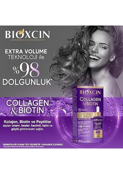 Collagen & Biotin Ekstra Hacim ve Dökülme Karşıtı Saç Serumu 100 ml - Kolajen Biotin Ince Seyrek Saçlar fırsatları