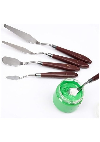 5 Parça Palet Bıçağı Boyama Araçları, Yağlıboya Karıştırma Kazıyıcı, Paslanmaz Çelik Boyama Bıçak Seti, Boya Sanatı Renk Karıştırma Için Plastik Saplı Sanat Spatula Bıçakları indirimleri
