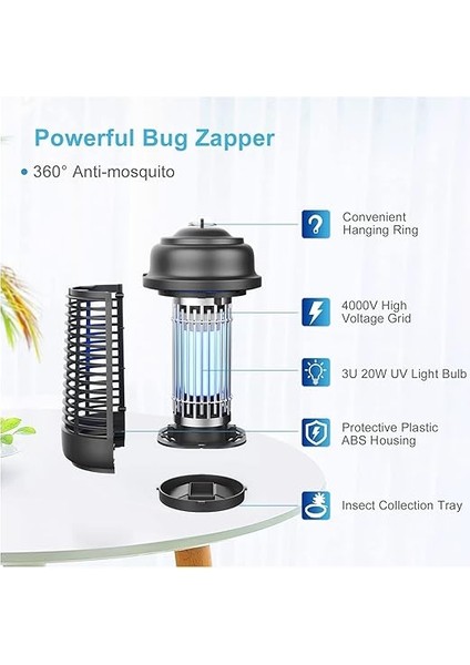 Sinek Öldürücü, Ultra Güçlü Sinek, Haşere ve Böcek Öldürücü, Sessiz Kullanım, 360 Derece Etki Alanı, Uv 20W Yüksek Voltajlı Sinek Öldürücü Lamba, Elektrikli Asılabilir Sivrisinek Kovucu fırsatları