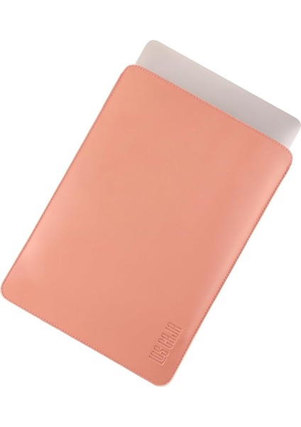 Caja Minimalist 13 Inç Laptop Kılıfı, Vegan Deri, Su Itici Özellikli, Bilgisayar Notebook Laptop Çantası (Toz Pembe, 13 Inç)
