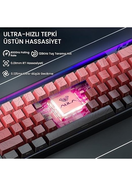 Hero 68 He Manyetik Klavye Rapid Trigger Dragon King Switch 8000Hz Rgb Neon Tkl Hot Swap Oyuncu Klavyesi Kırmızı fırsatları
