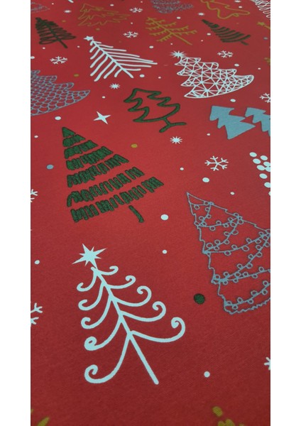 Sıvı ve Lekeye Dayanıklı Yılbaşı Ağacı Temalı Dertsiz Masa Örtüsü fırsatları