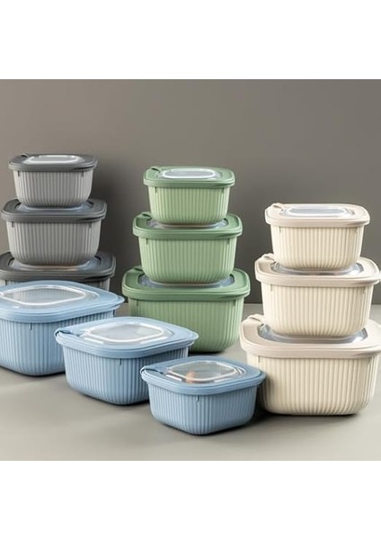 Home 3'lü Microline Saklama Kabı Seti, 600-1100-1800 Ml, Hava Tahliye Kapağı ile Mikrodalgada Kapağı Kapalı Isıtma, Vakumlu, Sızdırmaz, Bpa Free, Silikon Kapaklı,gıda Saklama Pp (Krem) fiyatları