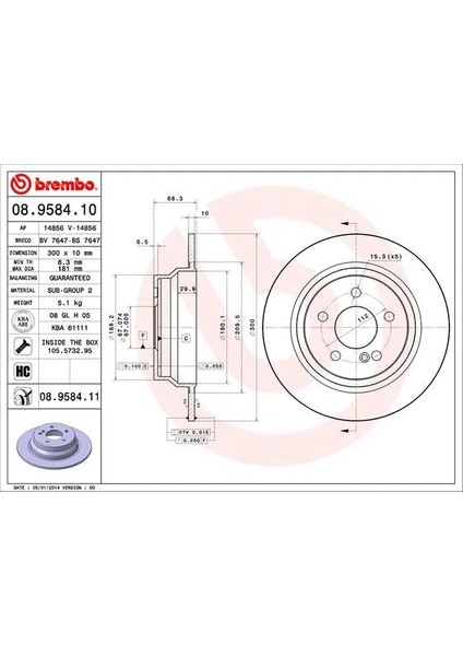 FREN DISKI ARKA MERCEDES W211 S211 C218 W212 S212 A0004231012 (2 ADET)
