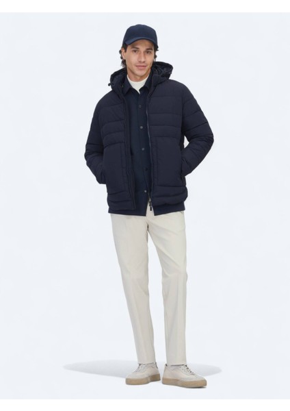 Lacivert Regular Fit Kapüşonlu Casual Dokuma Mont fiyatları