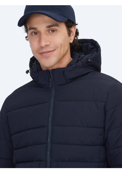 Lacivert Regular Fit Kapüşonlu Casual Dokuma Mont fırsatları