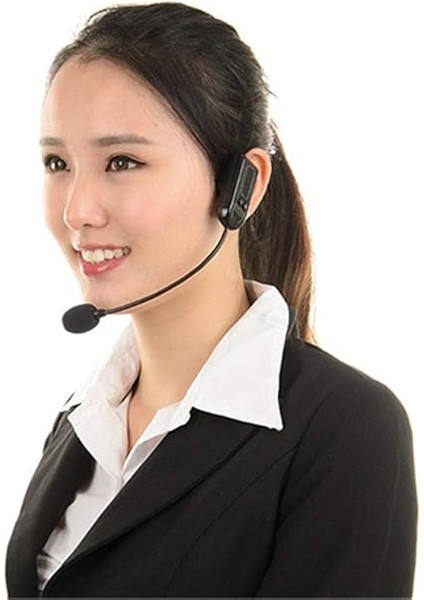 Kablosuz Fm Kondenser Mikrofon Kulaklıklı Megafon Radyo Mikrofonu Satıcı Öğretmen Host Konuşmacısı Için (Siyah) fiyatları