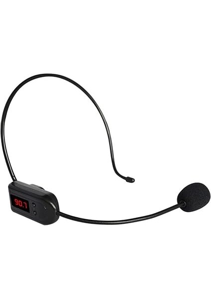 Kablosuz Fm Kondenser Mikrofon Kulaklıklı Megafon Radyo Mikrofonu Satıcı Öğretmen Host Konuşmacısı Için (Siyah) indirimleri