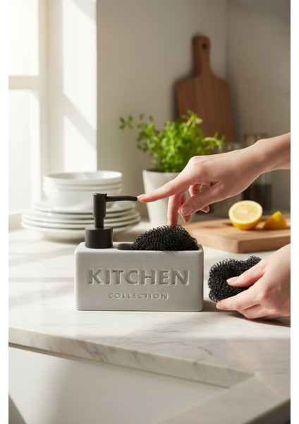 Süngerli Sıvı Sabunluk Seti Pinterest Model Sünger & Sıvı Sabunluk(Antrasit) fiyatları