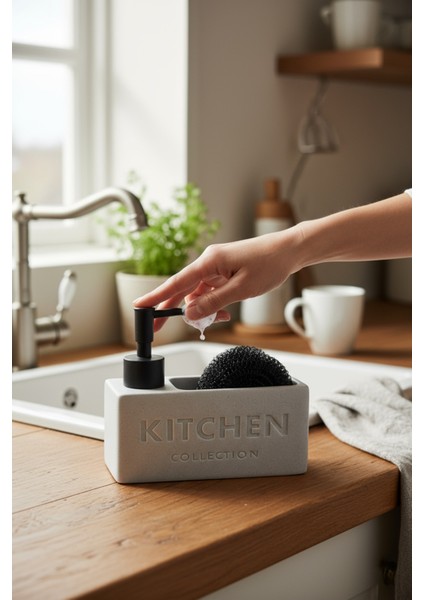 Süngerli Sıvı Sabunluk Seti Pinterest Model Sünger & Sıvı Sabunluk(Antrasit) modelleri