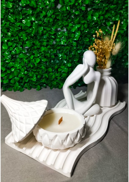 Ev Dekorasyon Seramik Set -Mumluk ,insan Figürü ve Vazo fiyatları