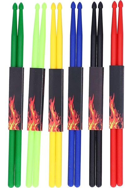 Naylon Baget Paketi Profesyonel Hafif Dayanıklı Slip Olmayan Davul Oyun Çubuğu Yetişkinler Için Set Seti 6 Çift 42CM Uzunluk Çok Renk