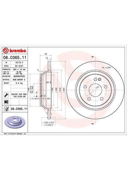 FREN DISKI ARKA MERCEDES VITO W447 2014 A4474230412 (2 ADET)