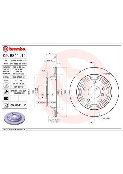 FREN DISKI ARKA HAVALI BMW E39 1996-2003 34216767060 (2 ADET)