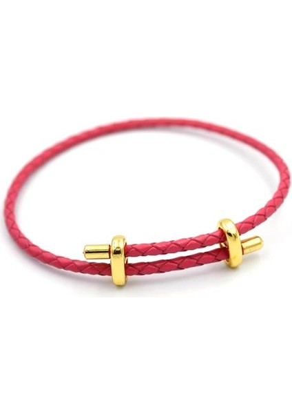 Deri Hasır Bileklik - Fuşya fiyatları