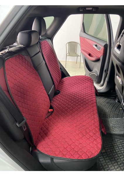 Mg F1 Koltuk Uyumlu Ototurco Ergonomik,terletmez Keten Koltuk Kılıfı-Minderi(7 Parça)Kırmızı