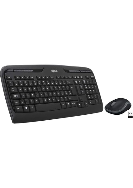 MK330 Kablosuz Klavye ve Mouse Seti, Multimedya Tuşları, Sıvı Dökülmesine Dayanıklı, 10 M Kullanım Mesafesi, Türkçe Q Klavye, Siyah