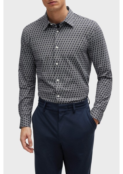 Desenli Uzun Kollu Slim Fit Gömlek Erkek Gömlek 50513613 404