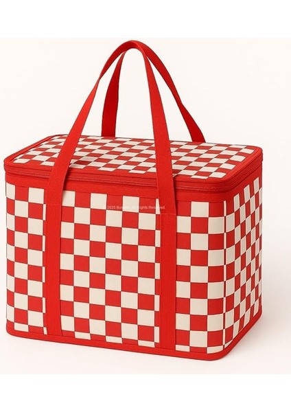 25 Lt Termos Çanta, 33X22X22 cm Piknik ve Kamp Soğutucu Çanta, Suya Dayanıklı Iç Kaplama, Geniş Hacimli Taşınabilir Soğuk Tutucu, Fermuarlı Kapaklı, Izolasyonlu Beslenme Çantası