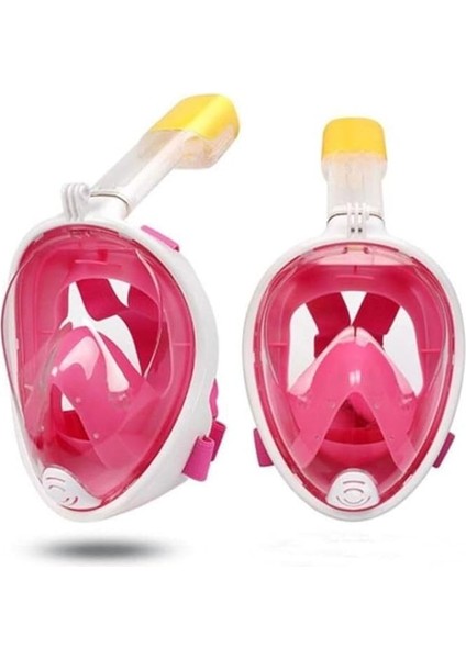 Yüz Dalış Maskesi Buğu Önleyici Şnorkel Fullface Yüzücü Maskesi Pembe fiyatları