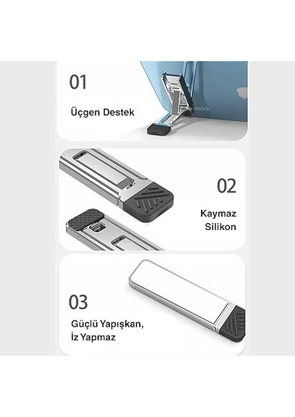 Cep Telefonu ve Dizüstü Bilgisayar Standı | Katlanabilir Ince Metal Braket | Taşınabilir, Ergonomik Laptop ve Telefon Standı | Masaüstü Çok Amaçlı Destek 1 Adet Ayak indirimleri