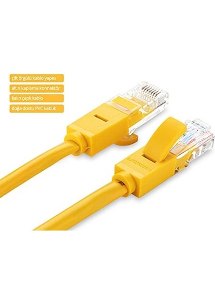 CAT5E Ethernet Kablosu, 1 Metre, Sarı modelleri