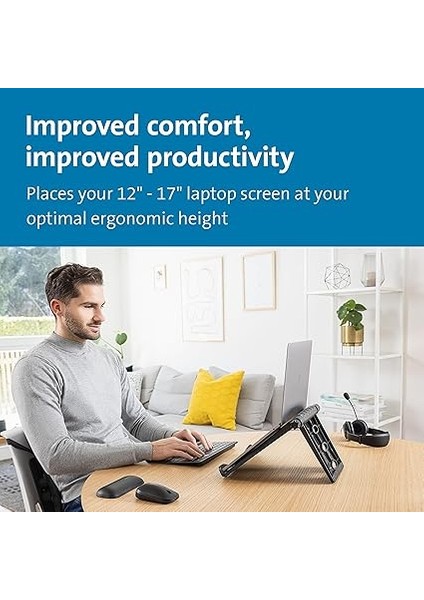 Easy Riser, Ergonomik Laptop Soğutma Standı (12"-17" Bilgisayarlar Için), Secure Fit ve Smart Fit Sistemi, Siyah fiyatları