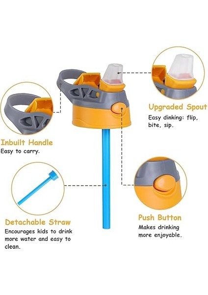 Çocuk Su Şişesi, 480ML Flip Pipetli Çocuk Içme Suyu Şişesi, Sızdırmaz Çocuk Su Şişesi, Taşıma Saplı ve Kolay Düğmeli Bpa Içermeyen Su Şişesi, Okul ve Spor Için (Cruise Ship) modelleri