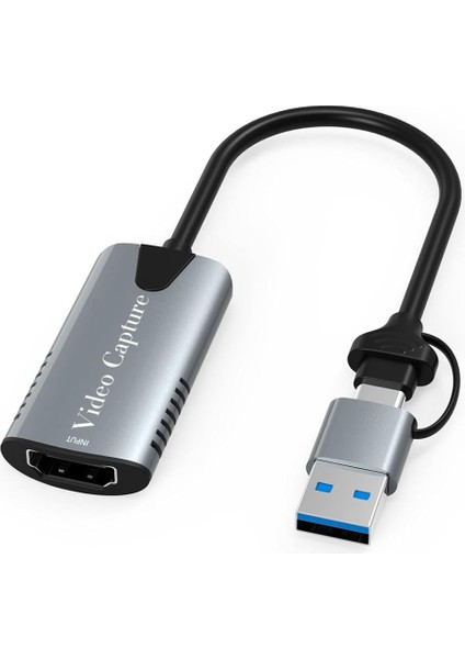 HU04A Type-C/usb A To 4K 60Hz 1080P HDMI Video Capture Yakalama Hub Adaptör