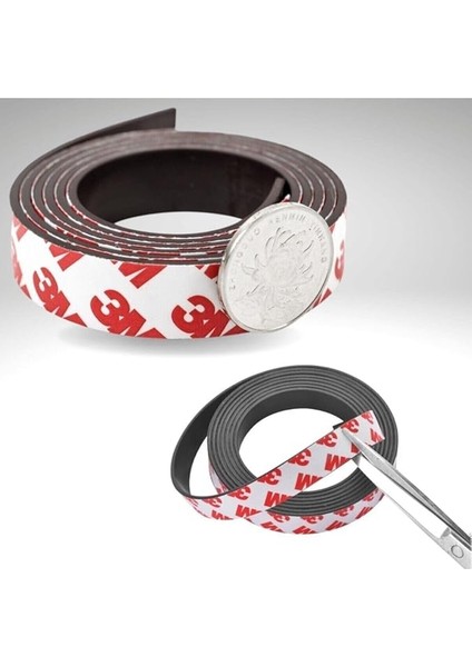 Yapışkanlı Şerit Mıknatıs Magnet Kes Kullan Güçlü Sağlam Rulo Çıkarılması Kolay Siyah 2cm x 1 mt fiyatları